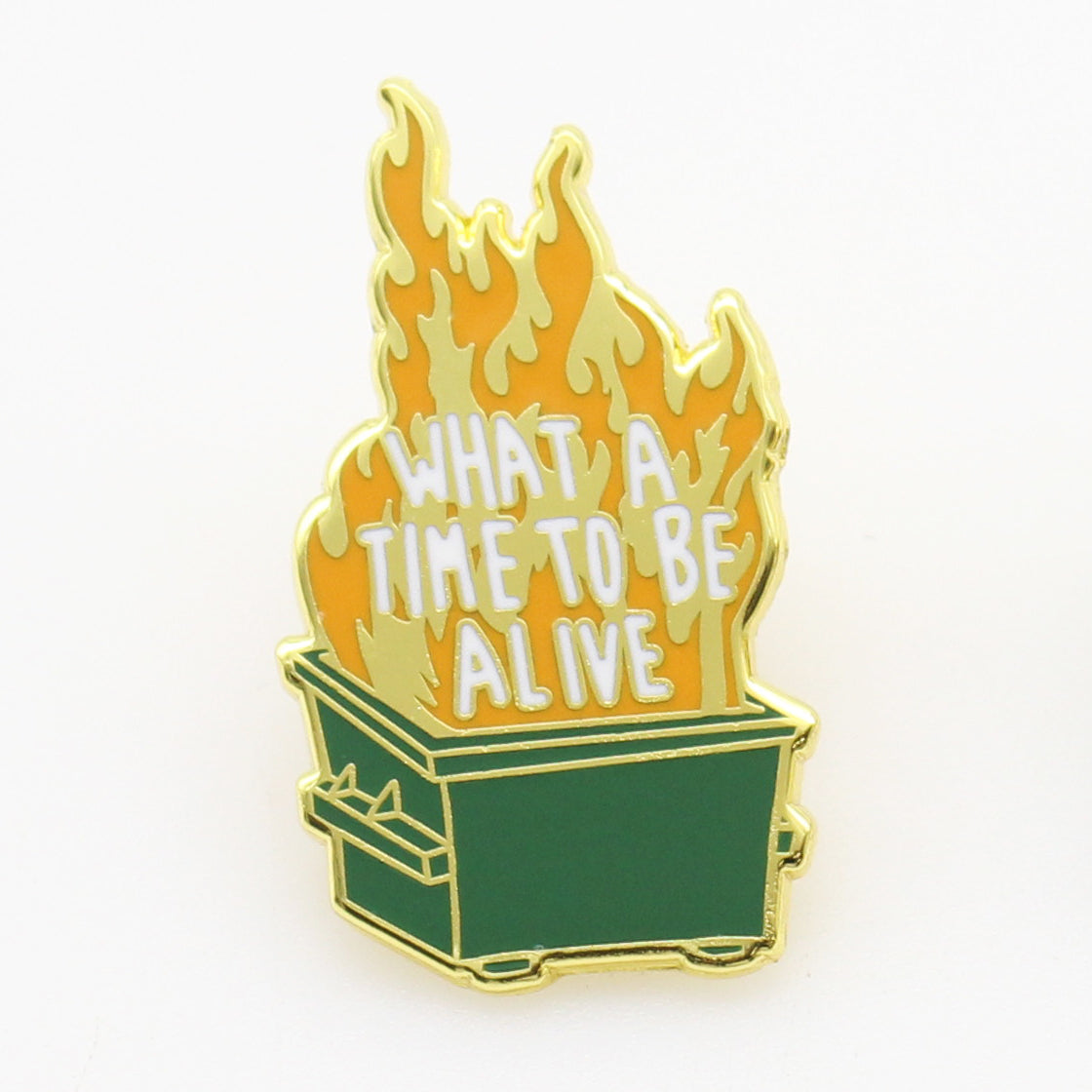 Dumpster fire Enamel Pin